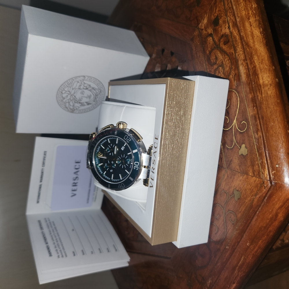 Versace Black and Gold Watch